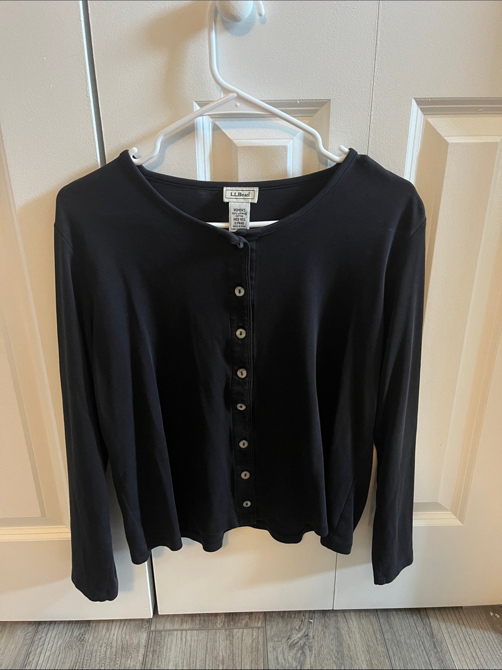 Vintage L.L. Bean Black Long Sleeve Button-Front Shirt